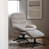 Relax Zetel + Voetbank Metaal/Multiplex Donkergrijs/Zwart J-Line