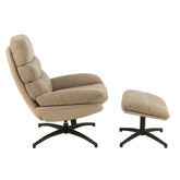 Relax Zetel + Voetbank Metaal/Multiplex Donkergrijs/Zwart J-Line