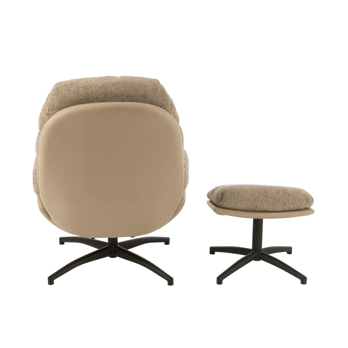 Relax Zetel + Voetbank Metaal/Multiplex Donkergrijs/Zwart J-Line