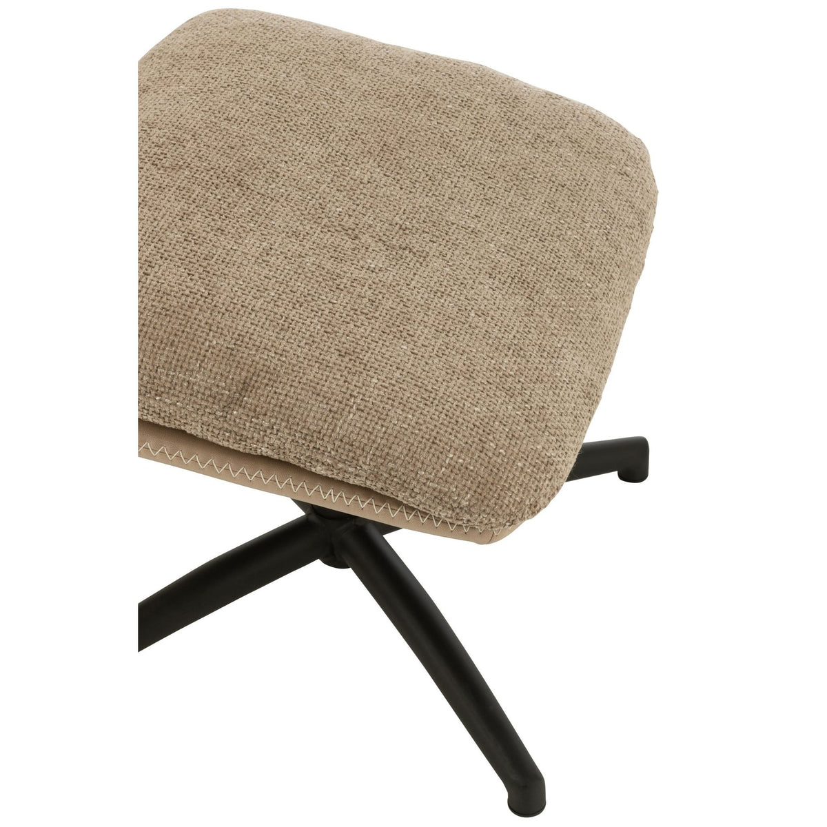 Relax Zetel + Voetbank Metaal/Multiplex Donkergrijs/Zwart J-Line