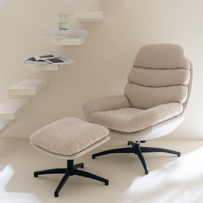 Relax Zetel + Voetbank Metaal/Multiplex Grijs/Zwart J-Line