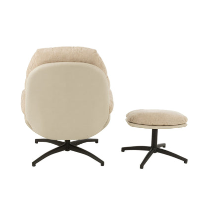 Relax Zetel + Voetbank Metaal/Multiplex Grijs/Zwart J-Line