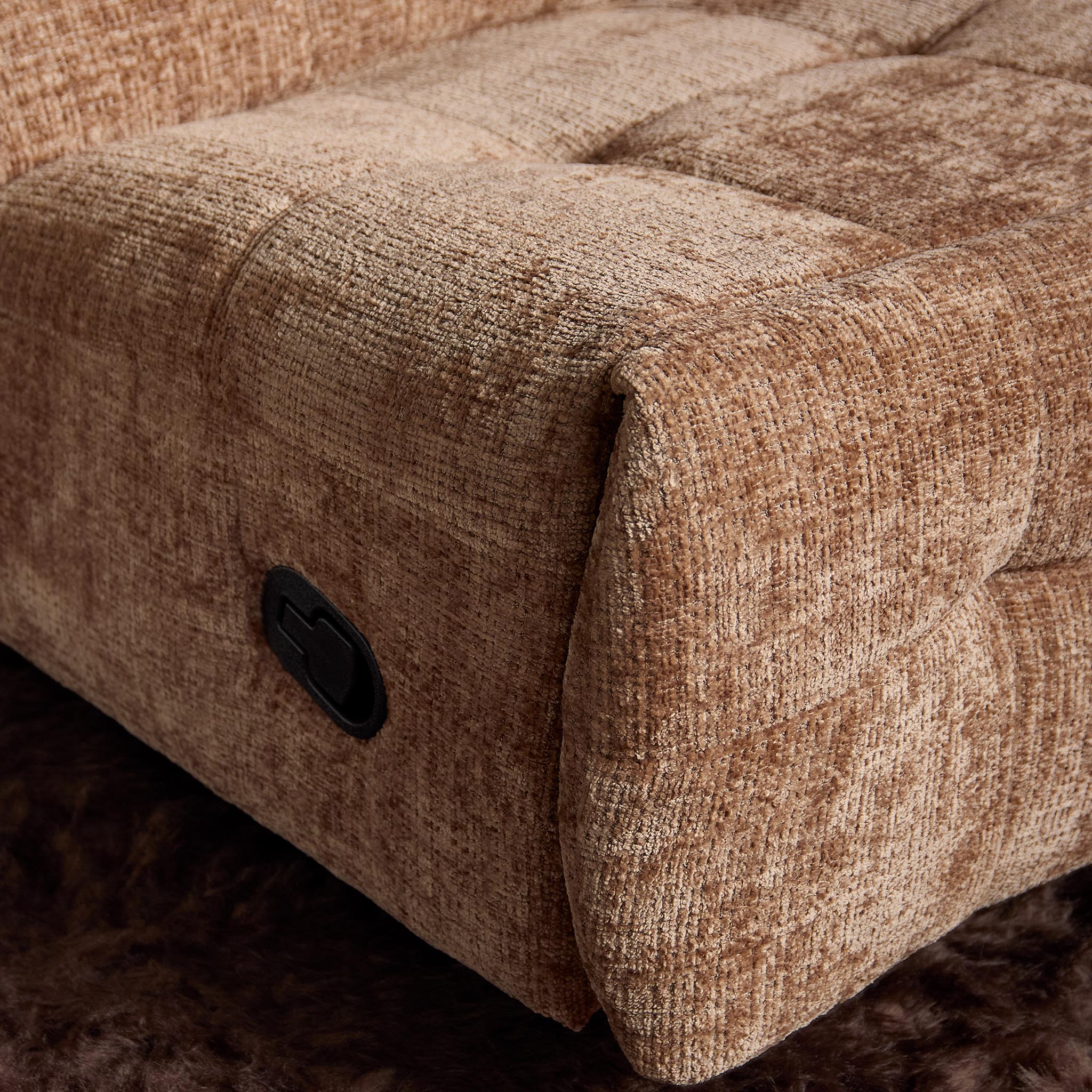 Relaxfauteuil Chill Cinnamon van Starfurn, zachte stoffen bekleding met zithoogte van 47 cm
