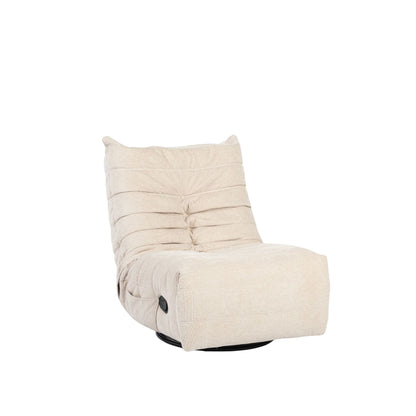 Relaxfauteuil Zen van Starfurn in beige, detail van het draaibare onderstel