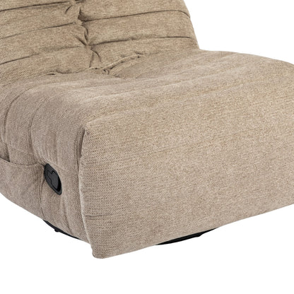 Relaxfauteuil Zen van Starfurn in taupe stof, achteraanzicht met hoge rugleuning