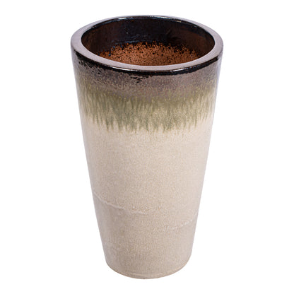 Relly Bronze Pearl Two Tones Ceramicpot Round Set van 3 PTMD - Pot - PTMD - livinglovely.nl