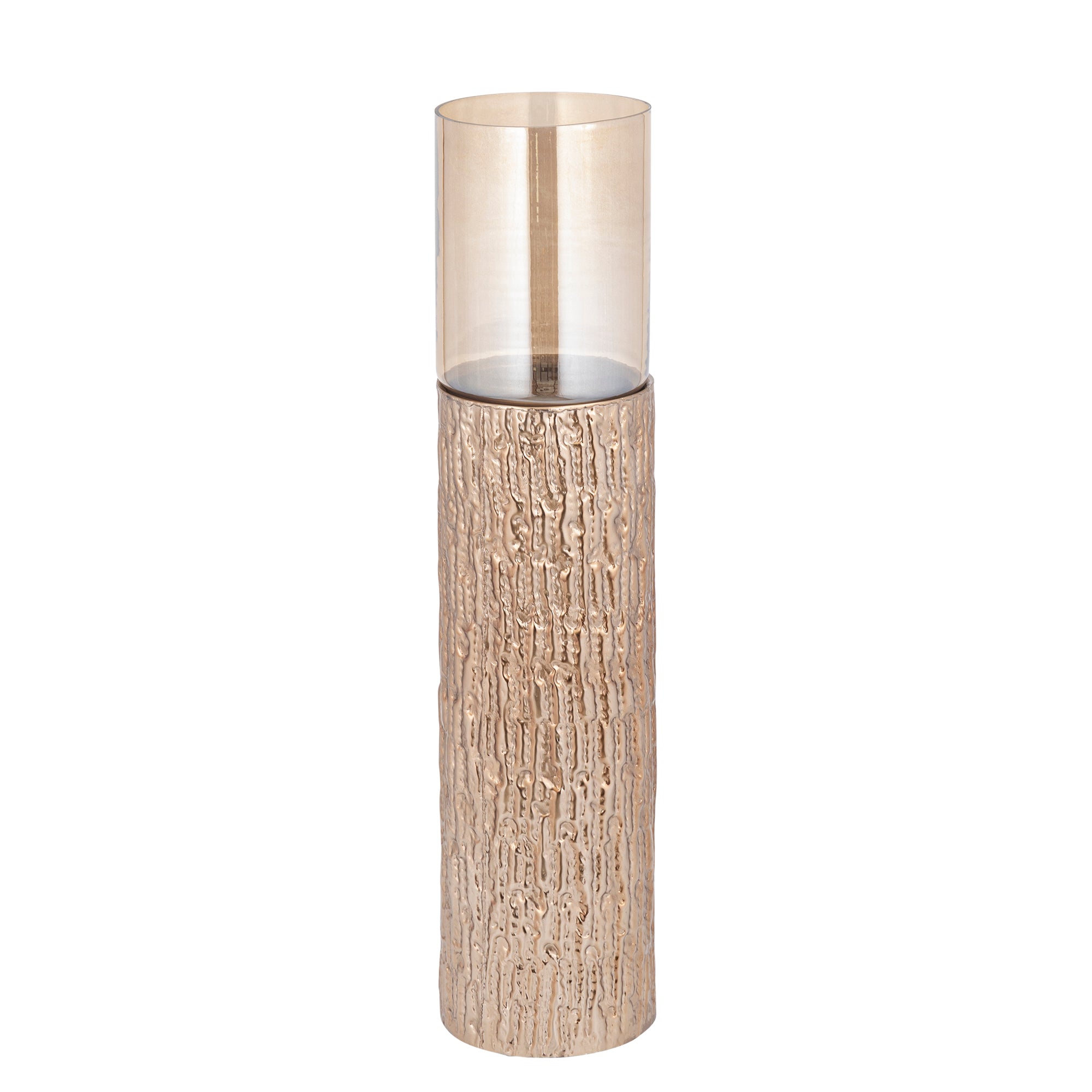 Rezy BrownGold Big Floor Stormlight Amber Luster L PTMD - Kandelaar - PTMD - livinglovely.nl