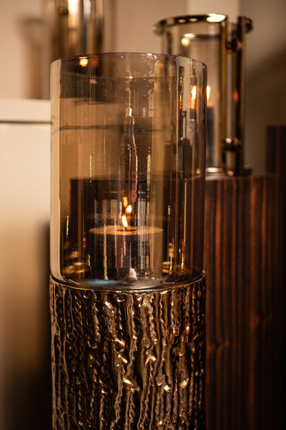 Rezy BrownGold Big Floor Stormlight Amber Luster S PTMD - Kandelaar - PTMD - livinglovely.nl