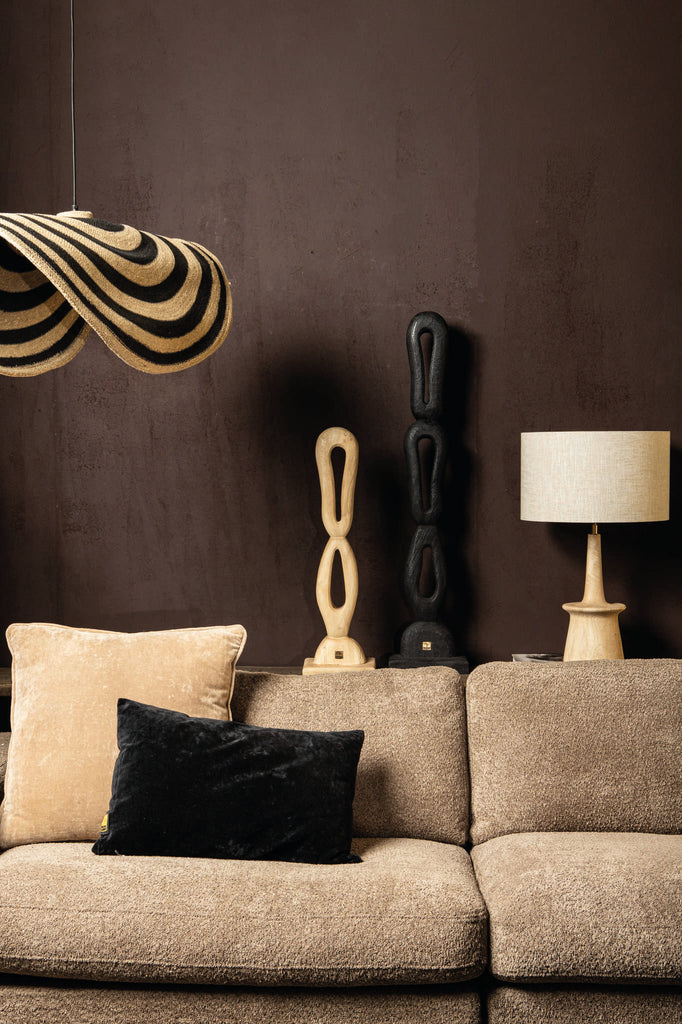 Rhyce Black mango wood statue open figure L PTMD - Beeld - PTMD - livinglovely.nl