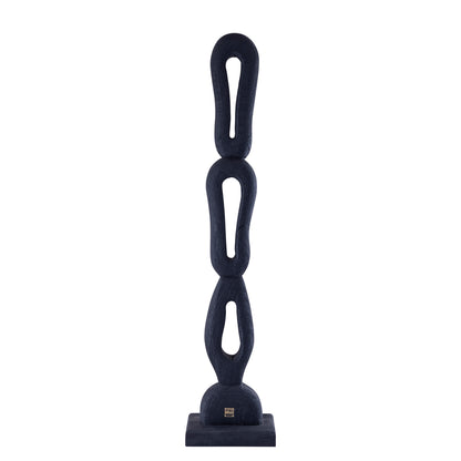 Rhyce Black mango wood statue open figure L PTMD - Beeld - PTMD - livinglovely.nl