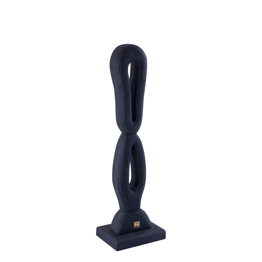 Rhyce Black mango wood statue open figure S PTMD - Beeld - PTMD - livinglovely.nl