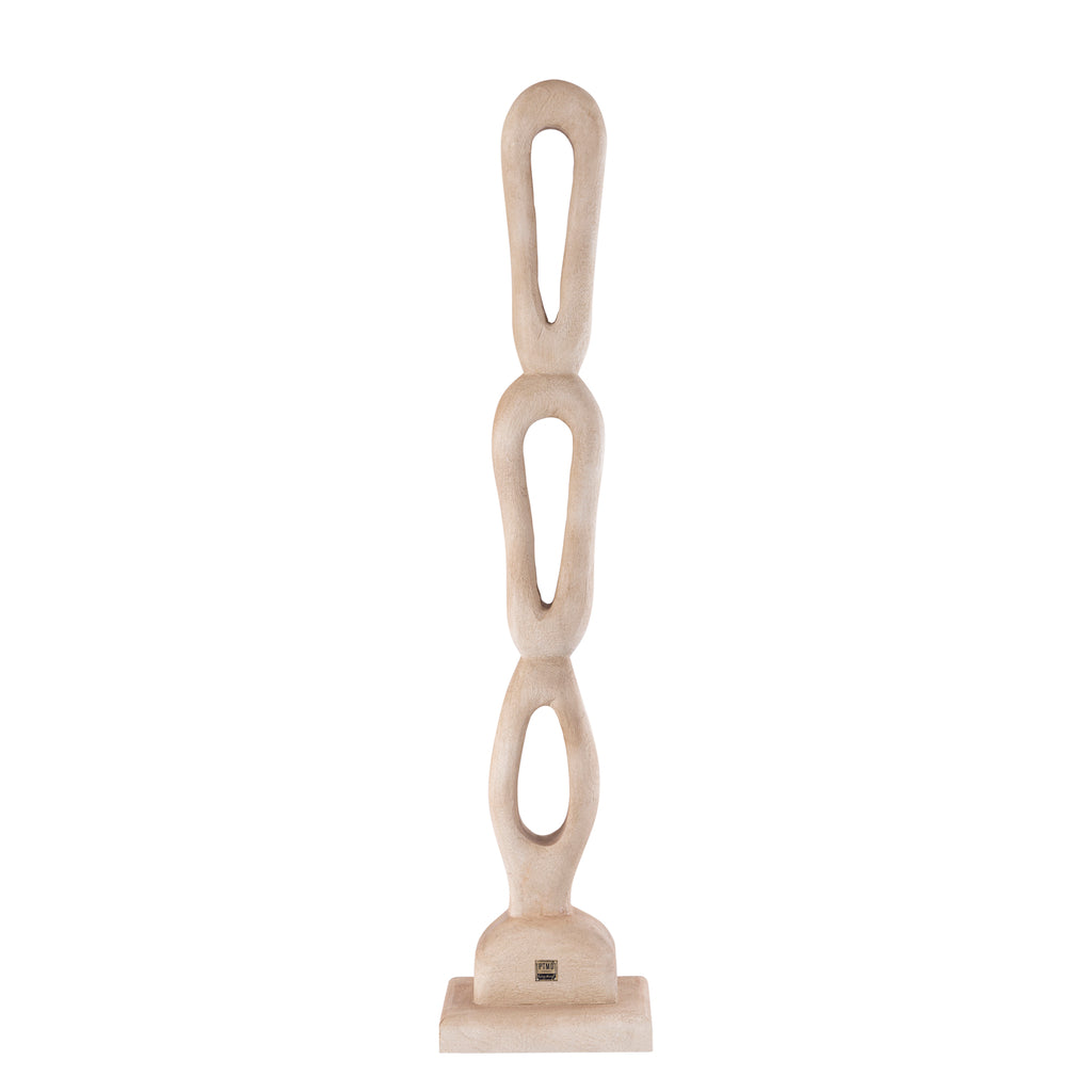 Rhyce Natural mango wood statue open figure L PTMD - Beeld - PTMD - livinglovely.nl