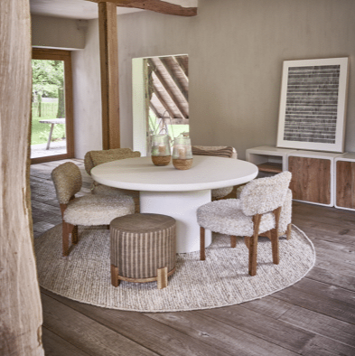 PIASTRO - Tafel - Kalkpleister - DIA 150 x H 68 cm - gebroken wit Pomax