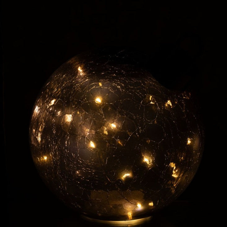 Kerstbal Led Glas Zwart Set van 3 J-Line