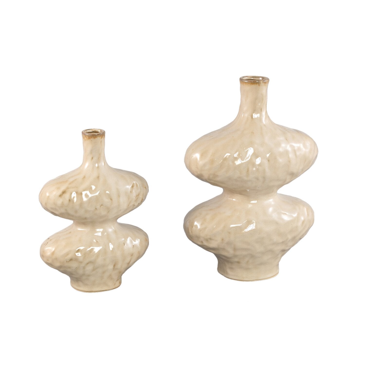 Chelsean Cream Ovaal Bulby Shaped Ceramic Vaas S PTMD