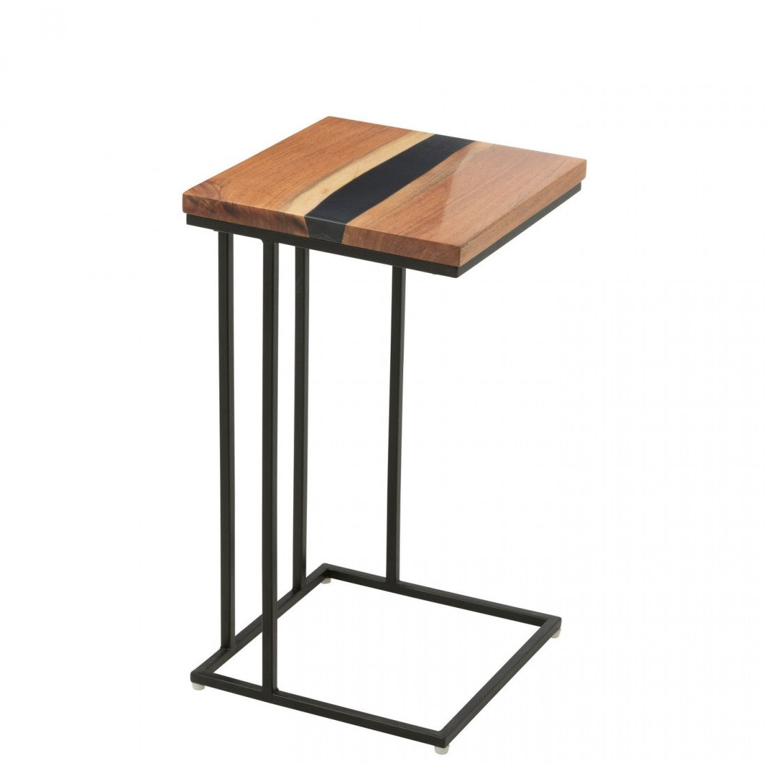 Bijzettafel Vierkant Acacia Hout/Epoxyhars Naturel/Zwart J-Line