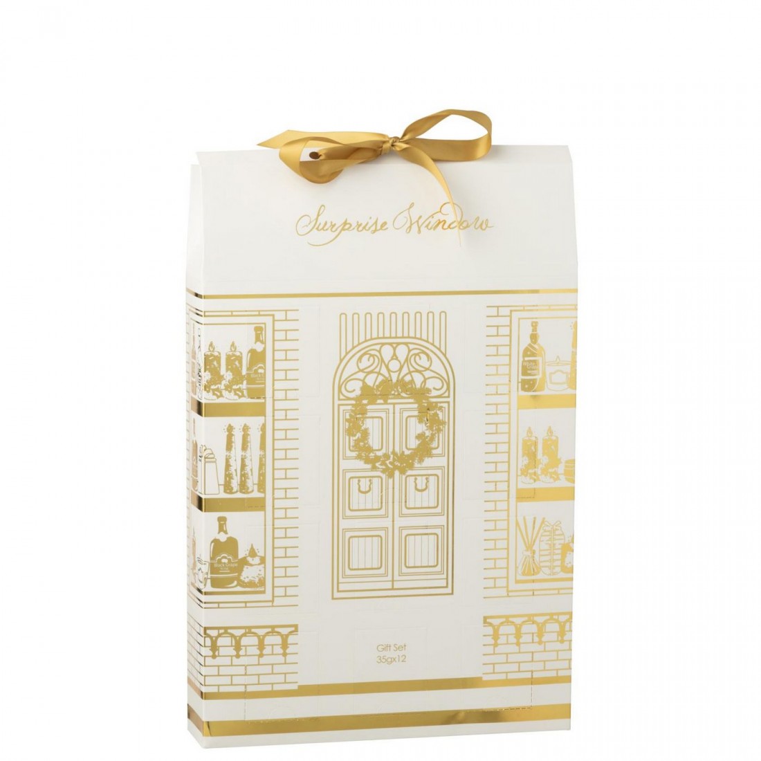 Geurkaars 12 Candles Surprise Window Was Goudkleurig/Wit J-Line