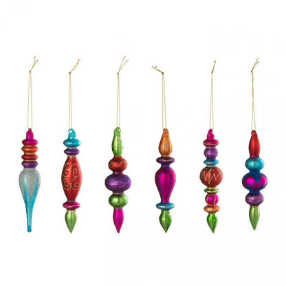 Doos Van 6 Kerstbal Glas Meerkleurig J-Line