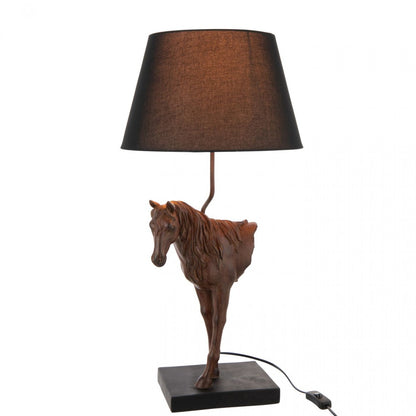 Tafellamp Paardenvoorkant Polyresin Donkerbruin J-Line