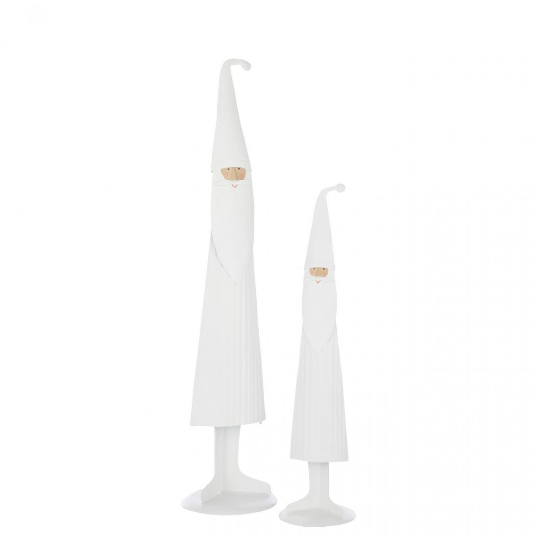 Kerstman Modern Metaal Wit Set van 2 J-LIne