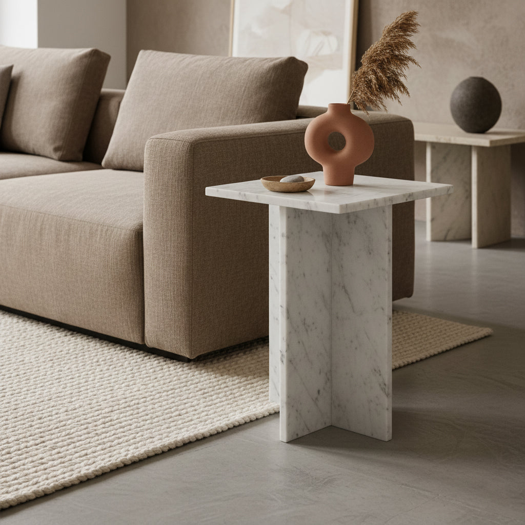 Bijzettafel Beijing Marmer Wit Raw Materials