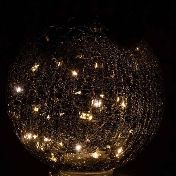 Kerstbal Led Glas Zwart Set van 3 J-Line