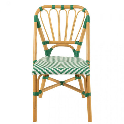 Stoel Rotan Donkergroen/Wit J-Line