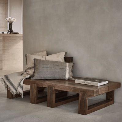 ANDALUCIA - Stoel - teruggewonnen hout - L 80 x W 70 x H 60 cm - Naturel Pomax