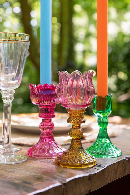 Kandelaar Roos Glas Mix Set van 3 J-Line