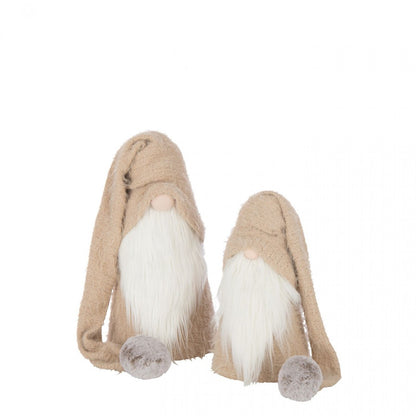 Kerstman Winter Polyester Beige/Wit Large J-Line