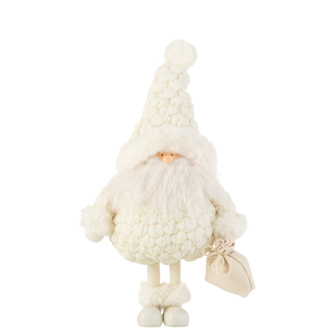 Kerstman Cadeau Tas Textiel Wit Large J-Line