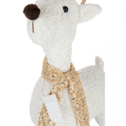 Rendier Sjaal Polyester Wit/Goudkleurig Set van 2 H75cm J-Line