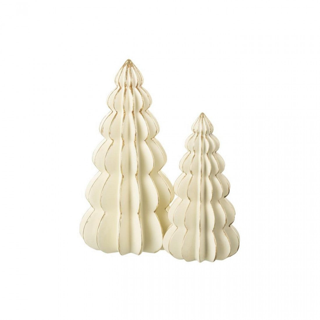 Kerstboom Origami Kalk Wit/Goudkleurig Large H35cm J-Line