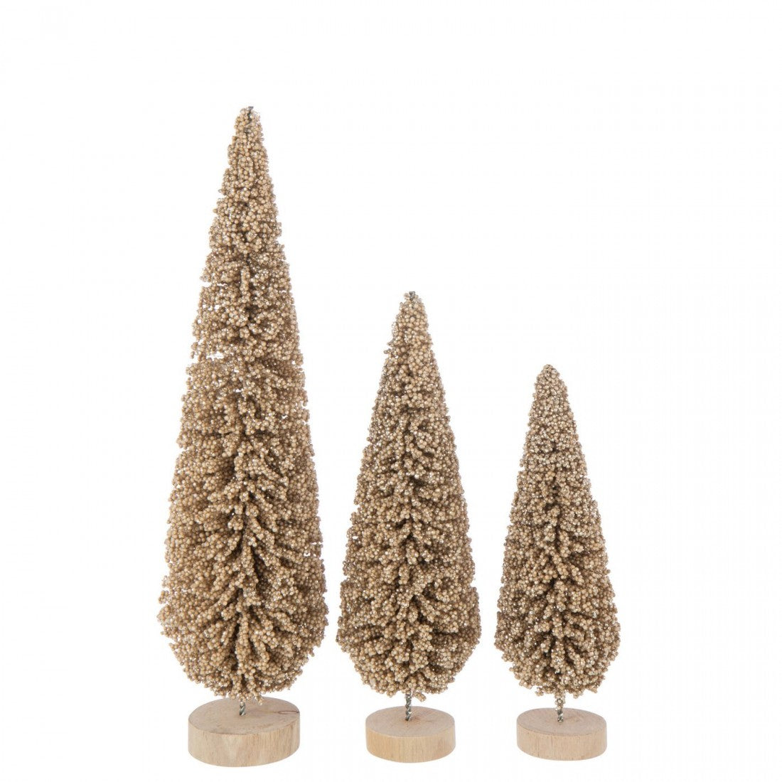 Weihnachtsbaum-Mützen champagnerfarben, 3er-Set von J-Line