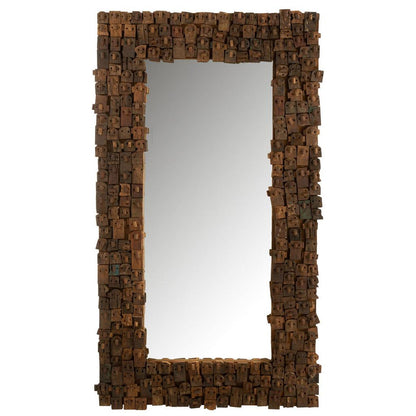 Spiegel Syma Gerecycleerd Hout/Spiegel Naturel Large J-Line