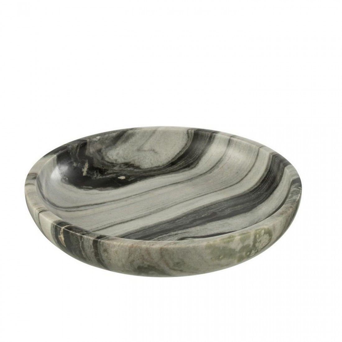 Schaal Marmer Zwart/Lichtgrijs Dia 35cmx6cm J-Line