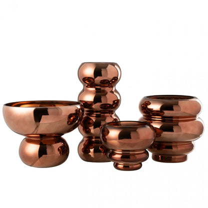 Windlicht Op Voet Afgerond Glas Bruin J-Line