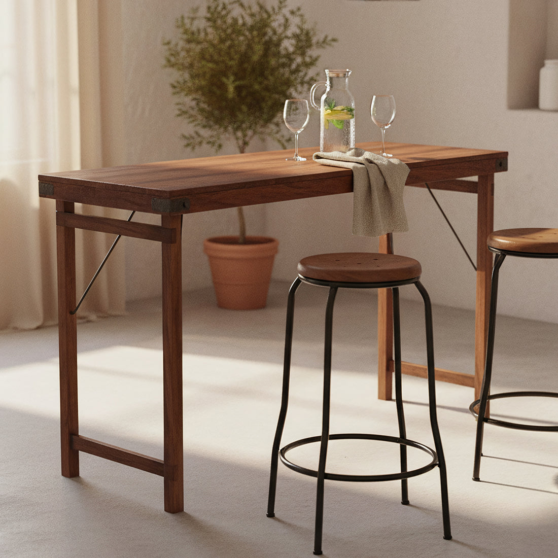 Markt Bartafel Bruin Opklapbaar Raw Materials