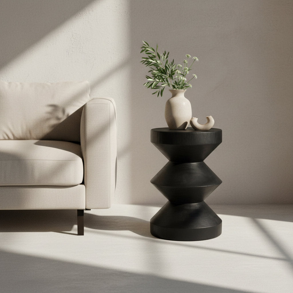 Forma side table Rizo zwart Raw Materials