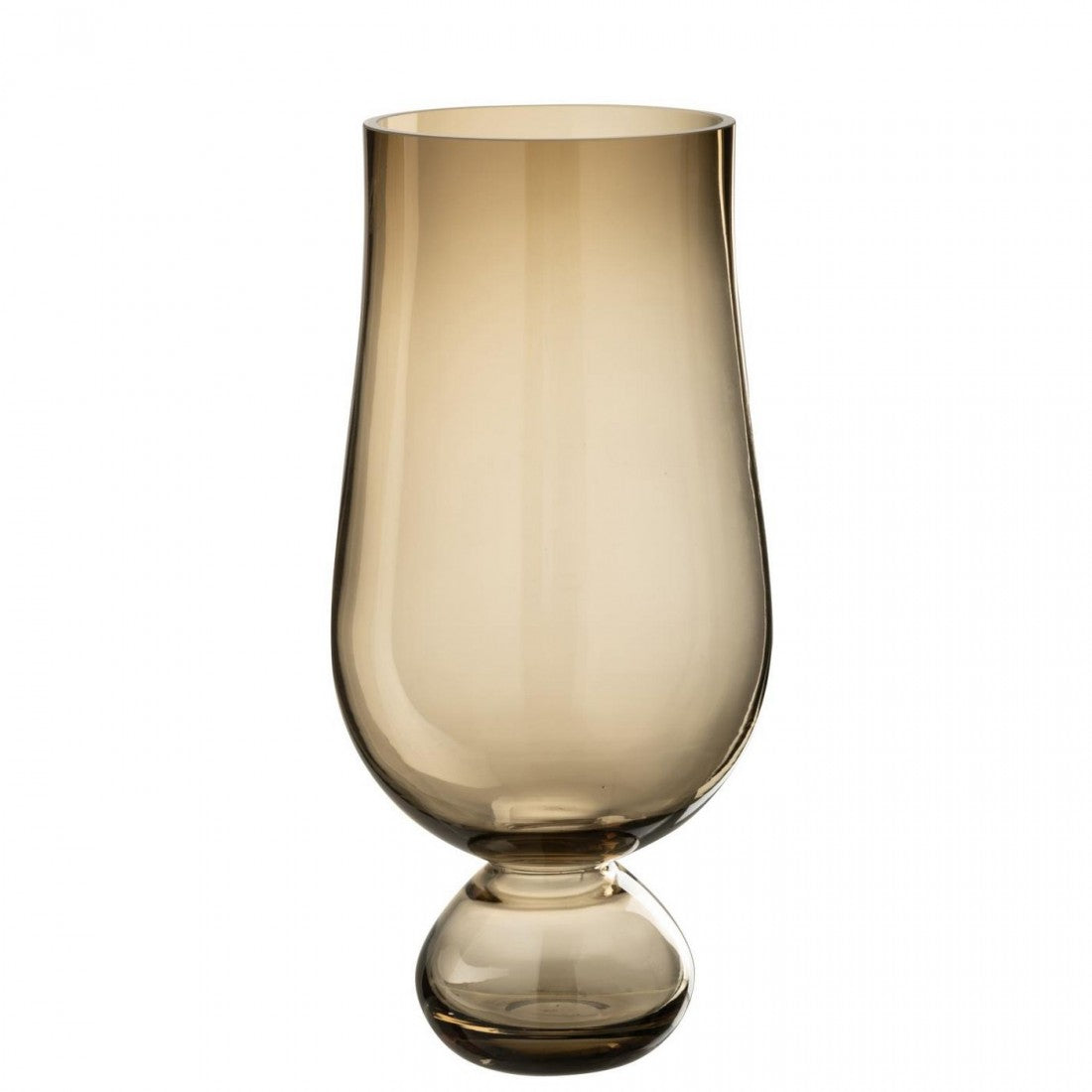 Vaas Beker Hoog Glas Grijs Ø16,5cmxH35,5cm J-Line