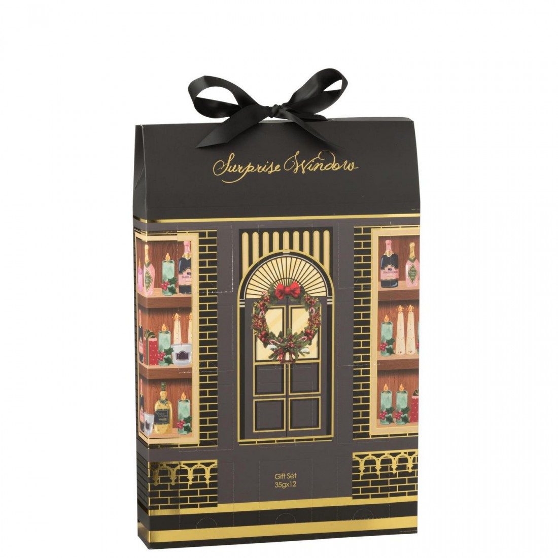 Geurkaars 12 Candles Surprise Window Was Zwart/Meerkleurig J-Line