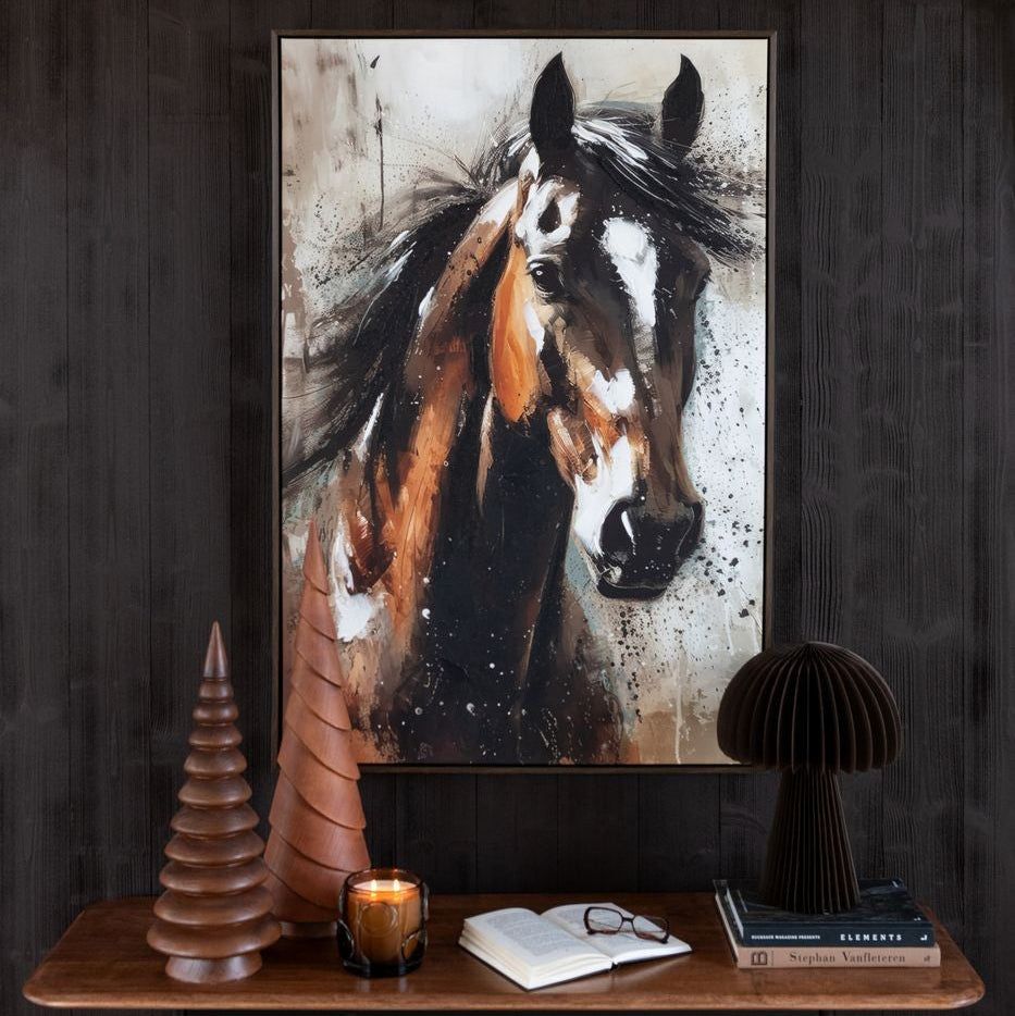 Schilderij Rechthoek Paard Ps Meerkleurig J-Line