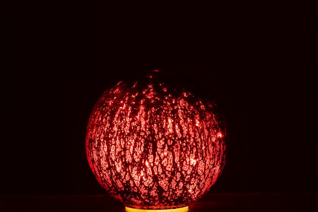 Bal Led Gekraakt Glas Kerstrood Set van 2 J-Line