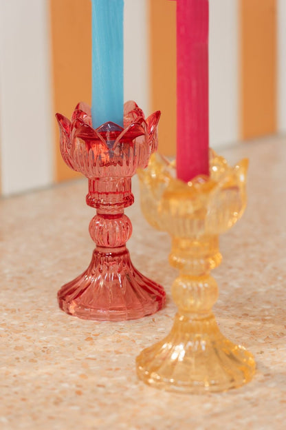 Kandelaar Roos Warm Glas Mix Set van 3 J-Line