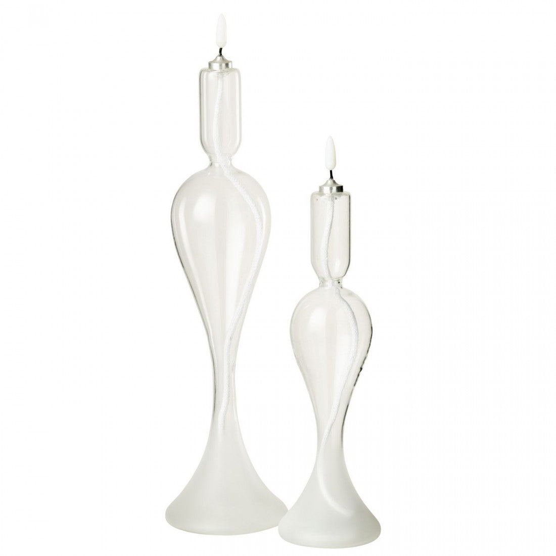 Set Van 2 Led Kaarsen Glas Transparant J-Line