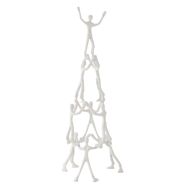 Figuur 9 personen Piramide Aluminium Wit J-Line