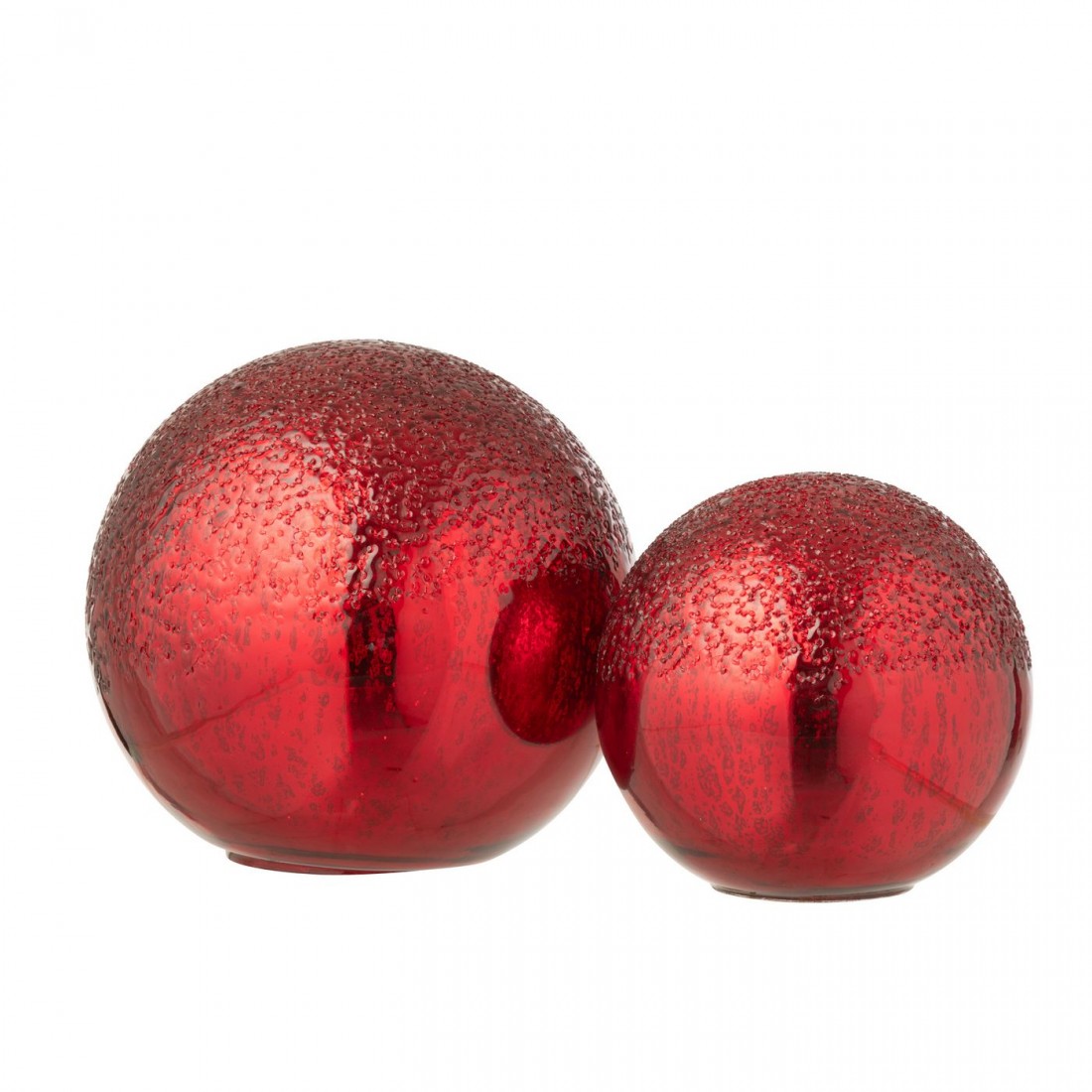 Bal Led Gekraakt Glas Kerstrood Set van 2 J-Line