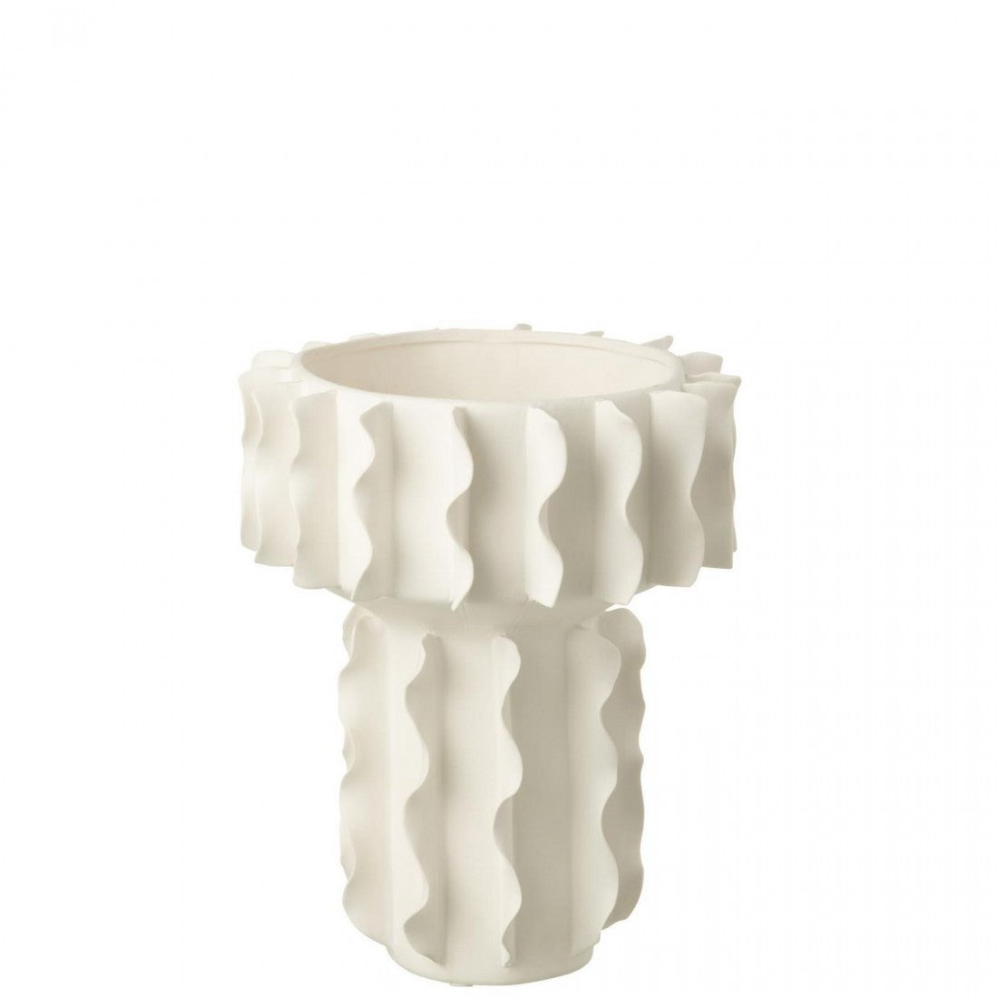 Vaas Helix Rond Keramiek Wit Large Ø25cmxH29cm J-line