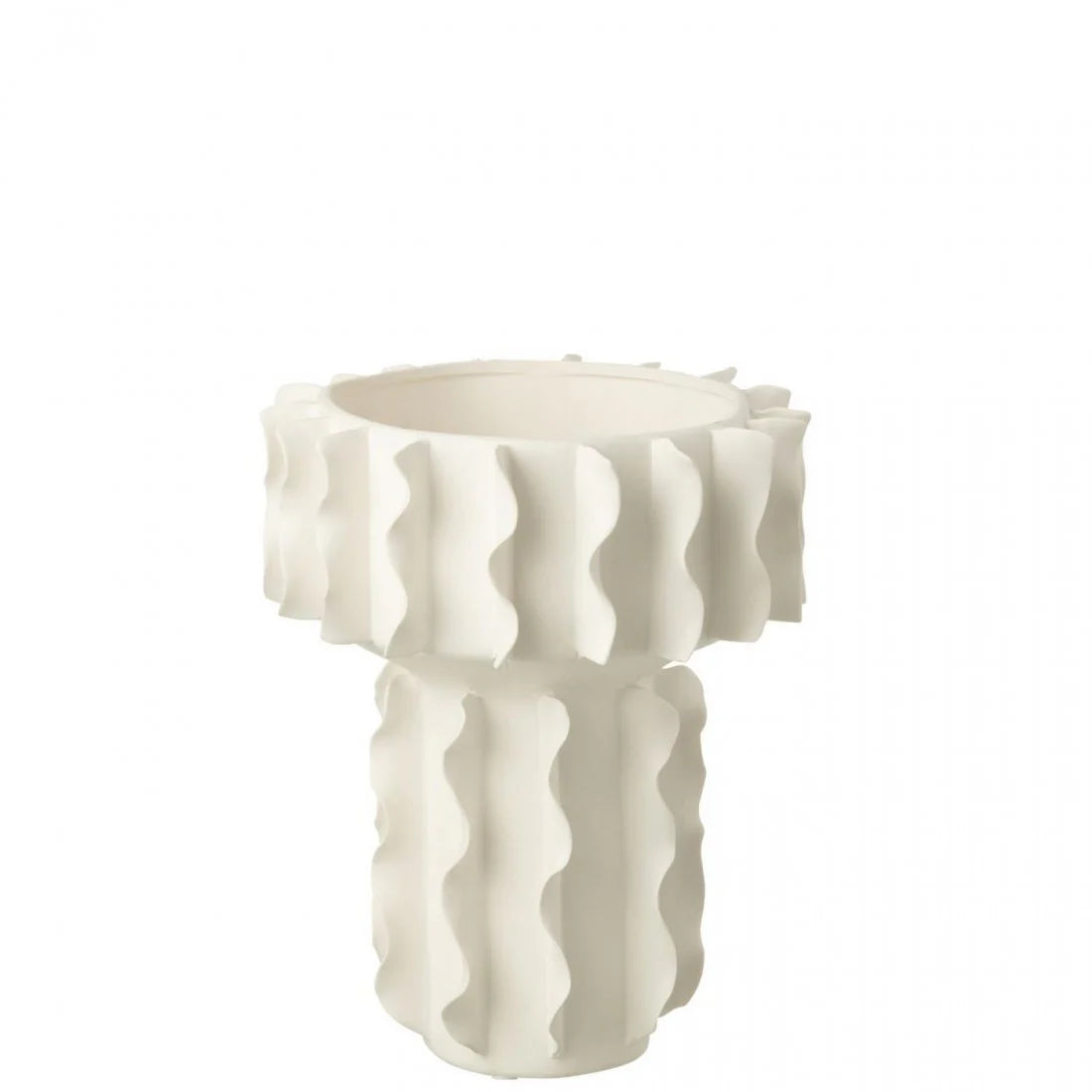 Vaas Helix Rond Keramiek Wit J-Line Set van 3