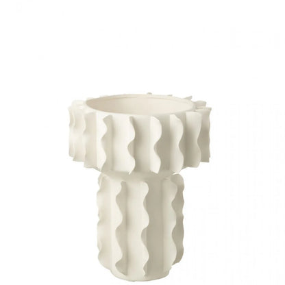 Vaas Helix Rond Keramiek Wit J-Line Set van 3